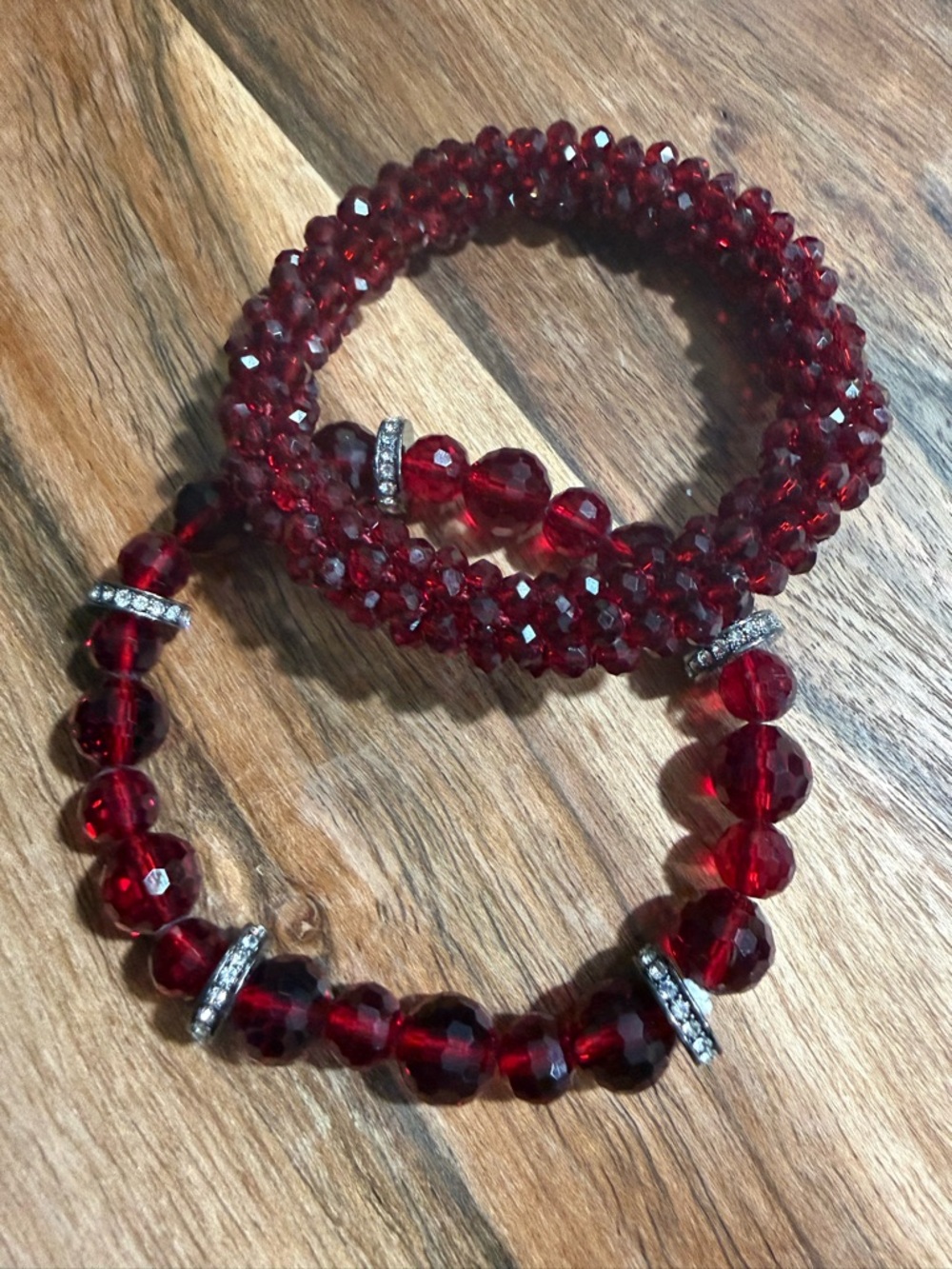 Simply Vera Vera Wang Bead Collar Necklace Earrings and Bracelets Set NWT Red - Picture 6 of 8